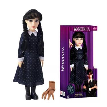 Imagem de Boneca Wandinha 44cm - Ref FD85295 - Baby Brink, Preto, Família Adams