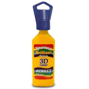 Imagem de Dimensional relevo 3d brilliant 35ml acrilex, Amarelo