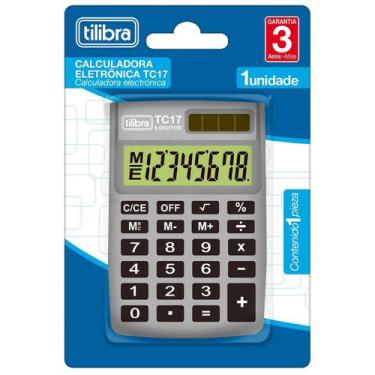 Imagem de Calculadora de Bolso Cinza Tc17 Tilibra