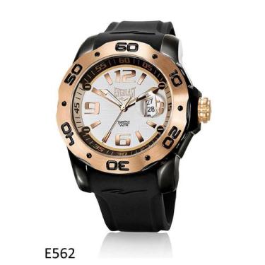 Imagem de Relógio Pulso Everlast Esportivo Masculino Analógico E562, Preto+Doura