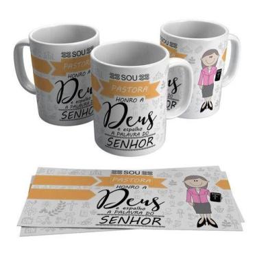 Imagem de Caneca Branca Pastora Igreja Evangélica Frases Jesus - Alabama Stamp