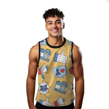 Imagem de Camiseta Regata Verão Estilo Moda Praia Emojis Cartoon Rede Sociais 92