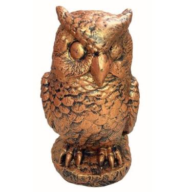 Imagem de Coruja em Resina Espanta Pombos Chapiscado Decoração Estatueta 25cm - 