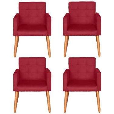 Imagem de Kit 4 Poltronas Decorativa para Sala de Estar Sala de Espera Recepção 