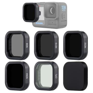 Imagem de YALLSAME Conjunto de filtros ND para GoPro Hero 13 preto, pacote com 5 (CPL/ND64/32/16/8) kit de filtros de densidade neutra e lentes polarizadoras (saturação de cores) com tampa de lente para GoPro