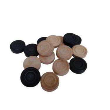 Imagem de Peças para Jogo de Damas em Madeira 30mm - Botticelli