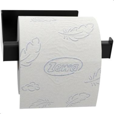 Imagem de Porta Papel Higienico Preto Com Adesivo De Parede SF.DF - ShopForte