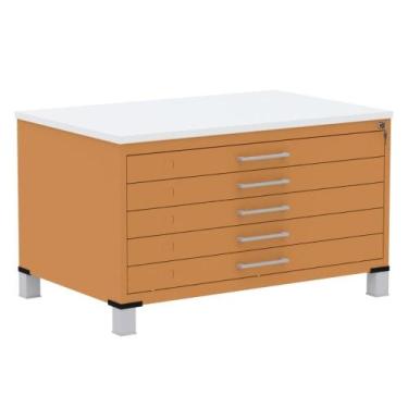 Imagem de Mapoteca 5 Gavetas Pandin 120 cm (Larg) Inmetro Tampo MDP Branco Estru