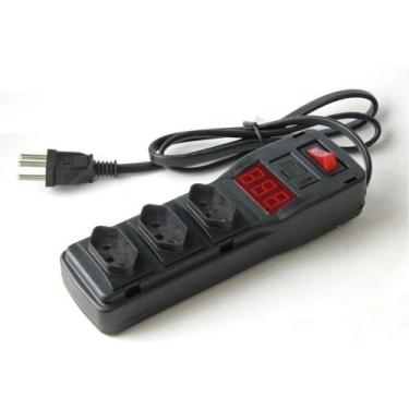 Imagem de Filtro de Linha 3 Tomadas com Cabo 3T NBR Voltimetro Digital Fusivel R