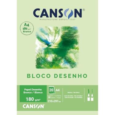 Imagem de Bloco Desenho Branco A4 180g/m², Canson, 66667164, Branco natural, 20 Folhas