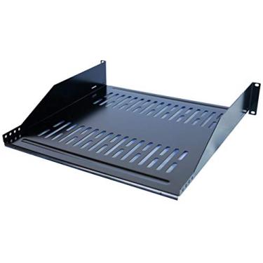 Imagem de RAISING ELECTRONICS Prateleira de rede cantilever de aço ventilado de 48 cm, 2 espaços, 2U, 48 cm de profundidade