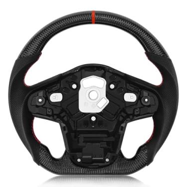 Imagem de VOONKE Volante De Fibra De Carbono Real Para Toyota Gr Supra 2019-2022 Volante De Couro Perfurado Em Forma De D Nappa Com Fundo Plano