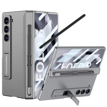 Imagem de YQODSZ Capa para Samsung Galaxy Z Fold 6 com suporte para caneta S + caneta Stylus, capa de telefone com tudo incluído, suporte com proteção de dobradiça, protetor de tela, compartimento para caneta,