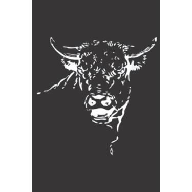 Imagem de Bull head Nice with horns mens cattle farmer gift: Lined Journal Notebook To Do Schedule, Medium 6x9 Inches, 100 Pages, Printed Cover