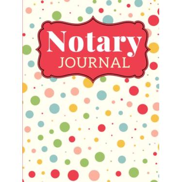 Imagem de Hardcover Notary Journal: 8.5x11 Large Notarial Logbook/With 200 Numbered Pages - Two Records Logs Per Page / 400 Records/Colorful Abstract Dot ... Yellow/Ledger Book Gift For Signing Agents