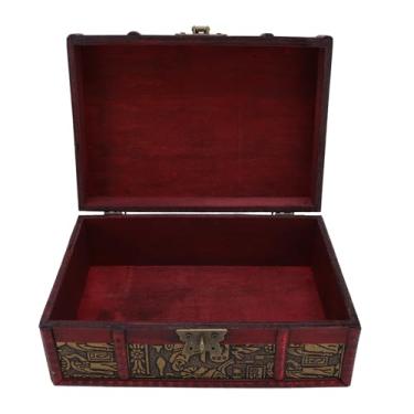 Imagem de Caixa de Armazenamento de Madeira Vintage, Caixa de baú de Tesouro, Caixa de Joias Vintage, Caixa Antiga de Joias, Estojo Cosmético Com Fechadura para Coleção de Pérolas,