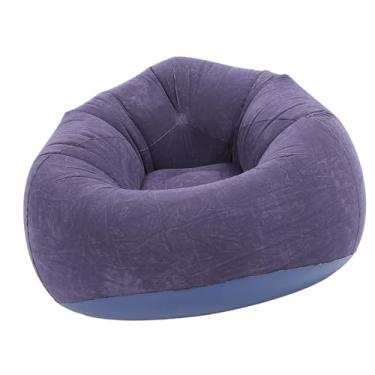Imagem de Espreguiçadeira Inflável Dobrável, PVC Portátil, Poltrona Reclinável de Inflação Macia, sofá de Ar para Sala de Estar Interna, Quarto de Jogos, Varanda de Escritório (azul escuro)