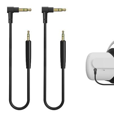 Imagem de Geekria QuickFit VR Short Audio Cable Compatible with Oculus Quest 2, HTC Virtual Reality Headset, 3.5mm Male to 2.5mm Male Cord, TRS Replacement Cable for Headphones (2 Pack / 1ft)