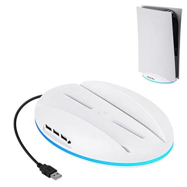 Imagem de Geekria RGB Stand Compatible with PS5, Playstation 5 Console LED Base Gaming Stand with 2.0 USB Hub Game Accessories (White)