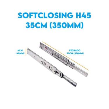 Imagem de Corredica Telescopica Push To Open 350mm Fecho Toque - Mixso