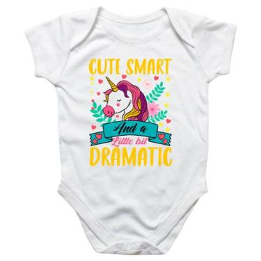Imagem de Body intantil Cute smart and litle bit dramatic unicornio - Alearts, G