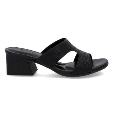 Imagem de Tamanco Usaflex Feminino Salto Geométrico Couro Casual AM22001