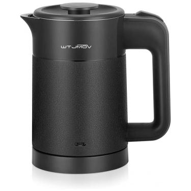 Imagem de Chaleira Elétrica WTJMOV 600mL em Aço Inoxidável com Desligamento Automático, 110V, Preta