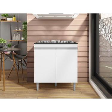 Imagem de Balcão Cooktop Andréia Branco C/Tampo - AJL Móveis