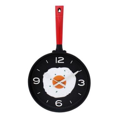 Imagem de Relógio Parede Para Cozinha Criativo Frigideira Prata - Yn Clock