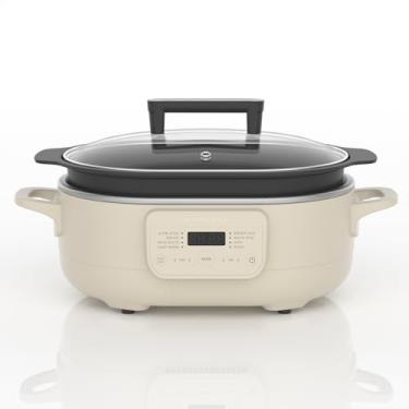 Imagem de INDY VAC Magnifique 6 Quart Multi-Cooker, Com Caçarola 8 Em 1, Panela Elétrica Programável, Forno Holandês, Macarrão, Antiaderente, Panela Segura Para Forno A 500 °F Aveia Aveia