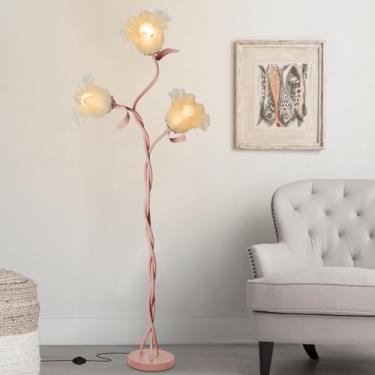 Imagem de Fuzzbopn Luminária De Chão De Flores Para Sala De Estar, Luminária De Leitura Alta Com Haste De Pescoço Flexível Para Decoração De Quarto, Luminárias De Chão De Canto Modernas Com Lâmpada Led De 3 T