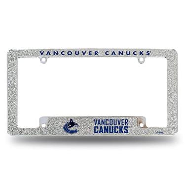 Imagem de Rico Industries NHL Vancouver Canucks Chrome All Over Automotive Bling Moldura de placa de licença 30,48 x 15,24 cm Cromado em toda a parte automotiva Bling Design de moldura para carro/caminhão/sUV