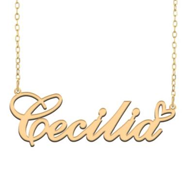 Imagem de A168A Colar de nome personalizado personalizado personalizado colar de nome banhado para mãe filha amizade feminino dia dos namorados aniversário de Natal ano novo, Metal, Sem pedras preciosas