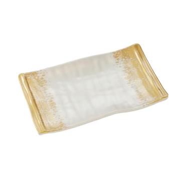 Imagem de Prato retangular de restaurante de churrasco, prato de acompanhamento de restaurante de porcelana imitação-W54010