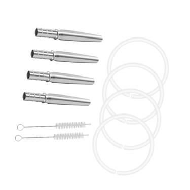 Imagem de Ioensy 4 Conjunto de xarope de bordo kit de tapping 2 peças Pincéis de limpeza, Profissional 4 peças aço inoxidável Maple Taps Spiles Spiles