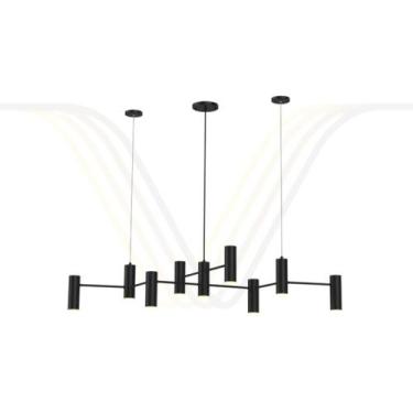 Imagem de Pendente Lustre Luminária Tubo Sharp - Luzes do Vale, Grafite