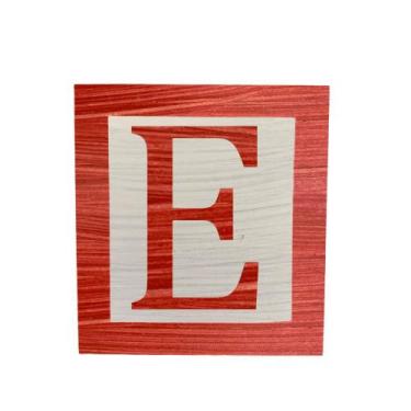 Imagem de Cubo Branco Letra Vermelha com Aplique Festa Chá de Bebê Decoração 8x8