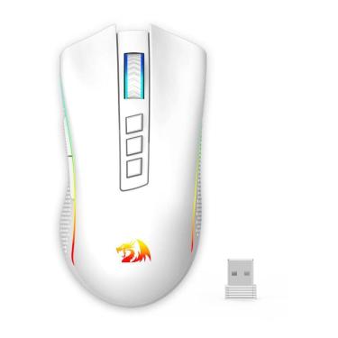 Imagem de Mouse Gamer Sem Fio Redragon Cobra Pro Lunar White - RGB - 16.000dpi - USB-C/2.4GHz - M711W-PRO