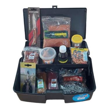 Imagem de Kit Pesca Isca Massinhas Maleta Canivete Alicate Feromonio - SM Pesca