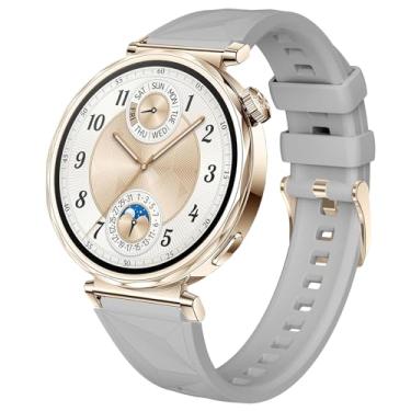 Imagem de DEALELE Pulseiras de substituição compatíveis com Huawei Watch GT5 Pro 42 mm / GT5 41 mm / GT4 41 mm/Garmin Venu 3S / Forerunner 265S / Fossil Gen 6, pulseira de silicone macio de cristal de gelo de