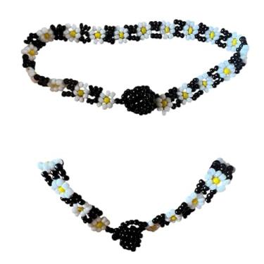 Imagem de Pulseira Missangas preto e branco - Tamanho unico