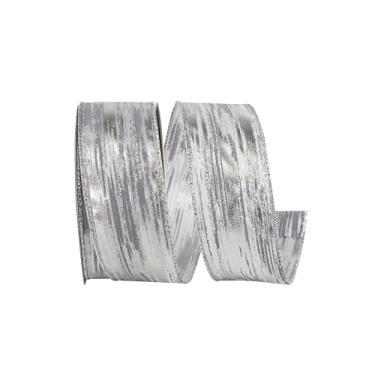 Imagem de Reliant Ribbon Fita de borda metálica com fio de casca de bétula, branca/prata