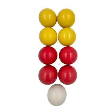 Imagem de JOGO DE BOLA 4X4X1OU 9 BOLAS 54MM PARA BILHAR SINUCA SNOOKER AMARELO E VERMELHO