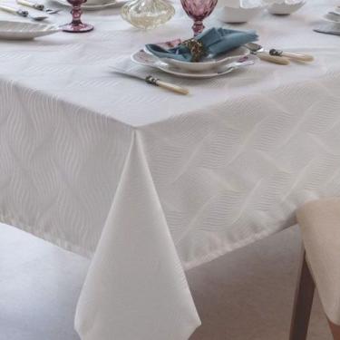 Imagem de Toalha de Mesa Quadrada Impermeável 8 Lugares Jacquard - 2,10mx2,10m -