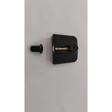 Imagem de 1335 Trinco sem miolo com capuchinho para porta e janela em vidro temperado ZAMAC/METAL HELA (Preto)