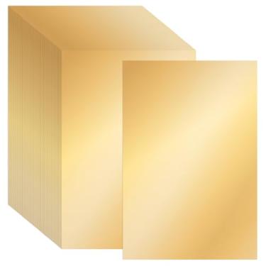 Imagem de 36 folhas de papelão perolado cintilante 21,6 cm x 28,5 cm de espessura, glitter metálico, 230 g/m² dupla face para convites, confecção de cartões, artesanato DIY, certificados, casamentos (ouro)