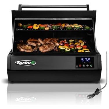 Imagem de Churrasqueira Elétrica Turbo Outdoor PLUGNGRILL 1700W - Grill Infravermelho 61cm - Smart BBQ com Display de Sonda