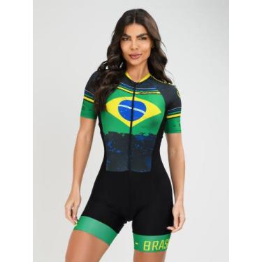 Imagem de Macaquinho De Ciclismo Feminino Brasil Absolut Savancini (3471), G