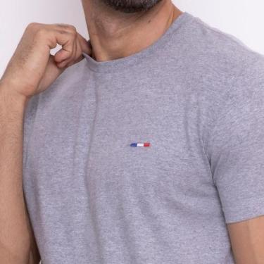 Imagem de Camiseta França Premium Básica Alta Costura Masculina - FMF, Cinza, M
