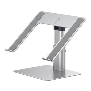 Imagem de Suporte para laptop Suporte para laptop para mesa, suporte de alumínio para laptop para dispositivos de 11 a 17,3", ângulo/altura ajustáveis Elevador para laptop